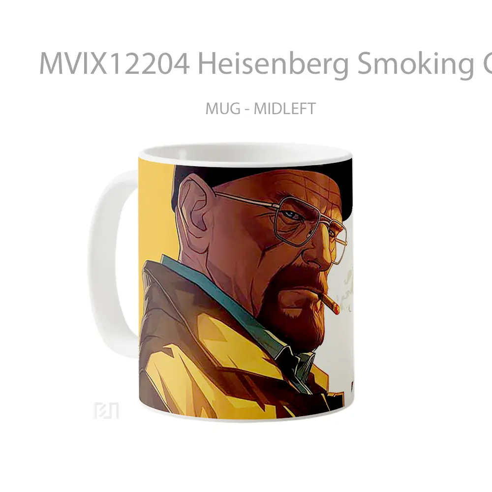 Mug Heisenberg Smoking Cigarette Hadiah Lucu dan Menarik - All-side / Desain