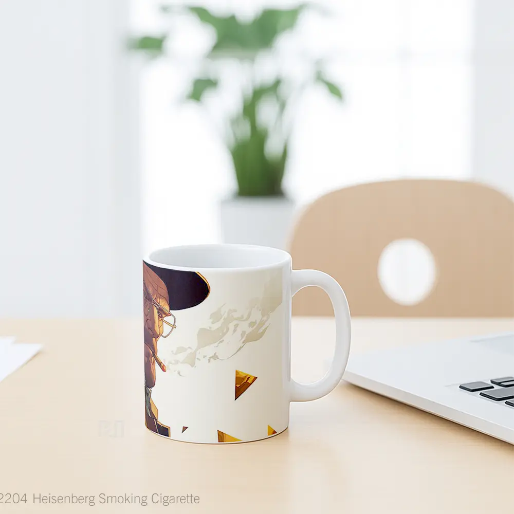 Mug Heisenberg Smoking Cigarette Hadiah Lucu dan Menarik - All-side / Desain
