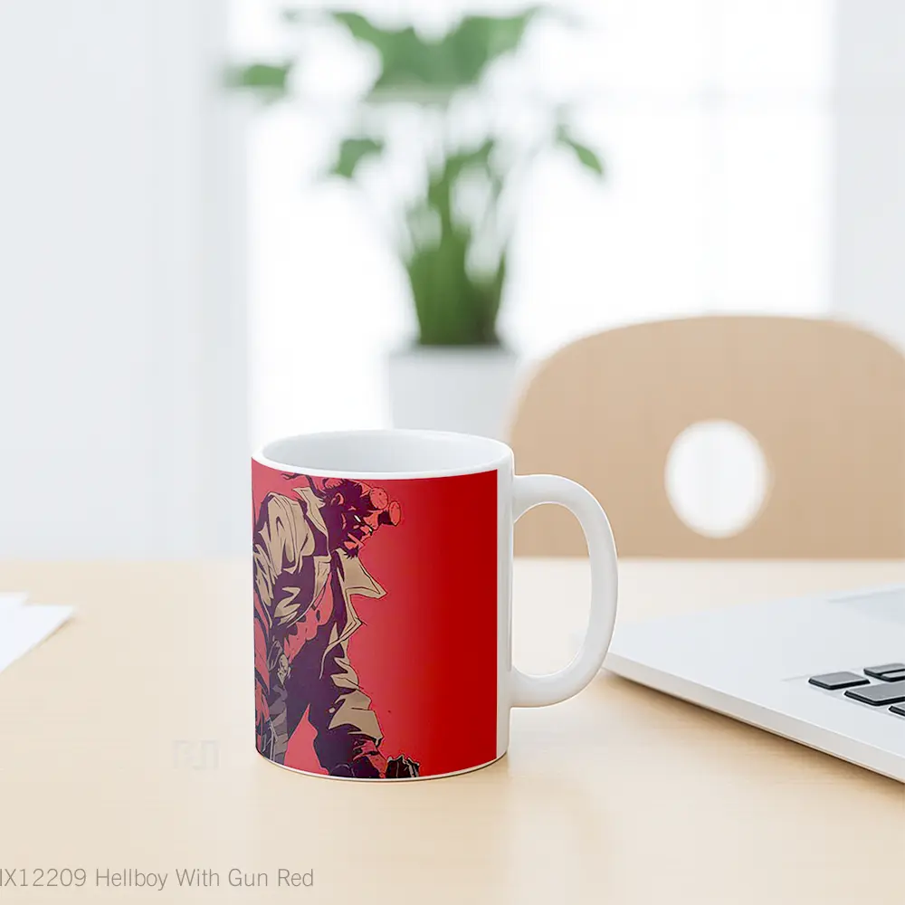 Mug Hellboy With Gun Red Hadiah Lucu dan Menarik - All-side / Desain