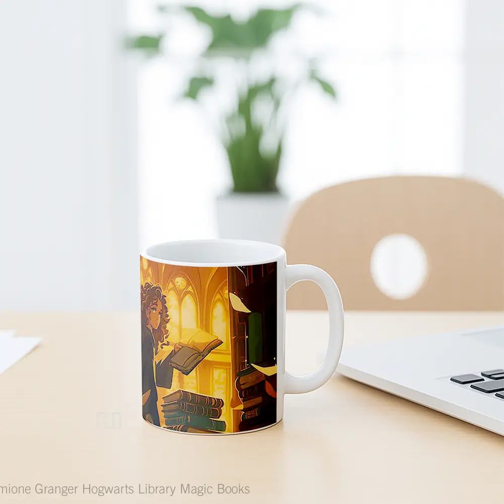 Mug Hermione Granger Hogwarts Library Magic Books Koleksi Mug Limited Edition - All-side / Desain