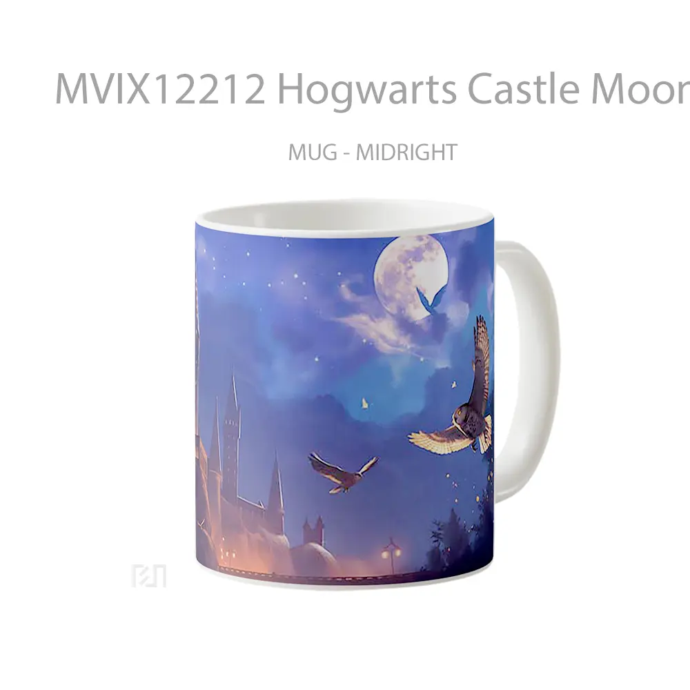 Mug Hogwarts Castle Moonlit Night Owls Koleksi Mug Limited Edition - All-side / Desain