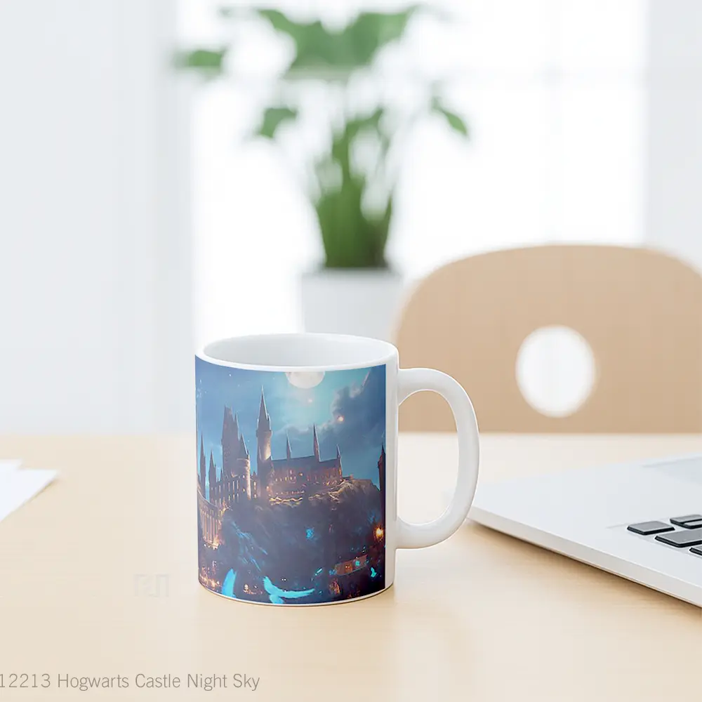 Mug Hogwarts Castle Night Sky Hadiah Lucu dan Menarik - All-side / Desain