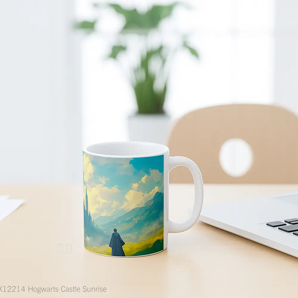 Mug Hogwarts Castle Sunrise Hadiah Lucu dan Menarik - All-side / Desain