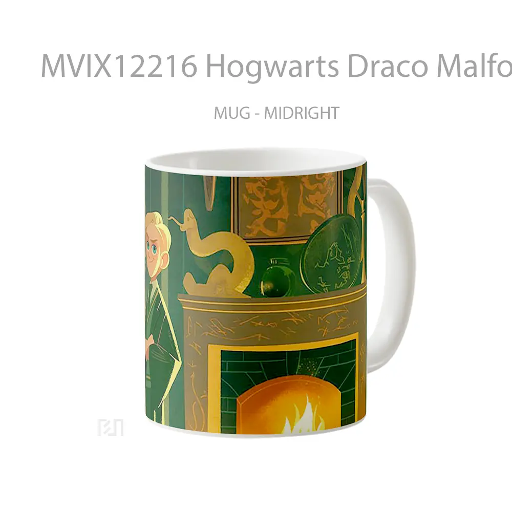 Mug Hogwarts Draco Malfoy Fireplace Green Aesthetic Koleksi Mug Limited Edition - All-side / Desain