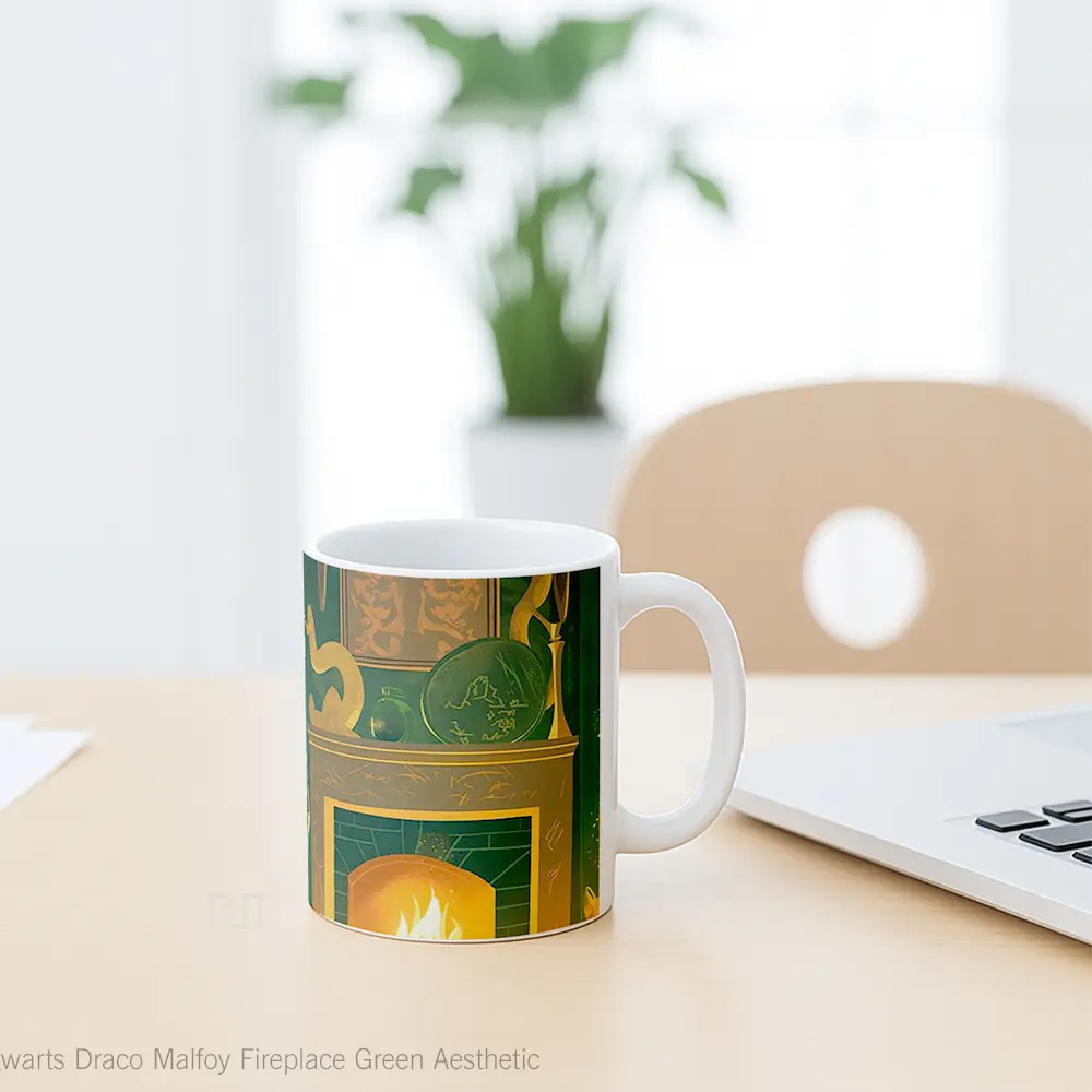 Mug Hogwarts Draco Malfoy Fireplace Green Aesthetic Koleksi Mug Limited Edition - All-side / Desain