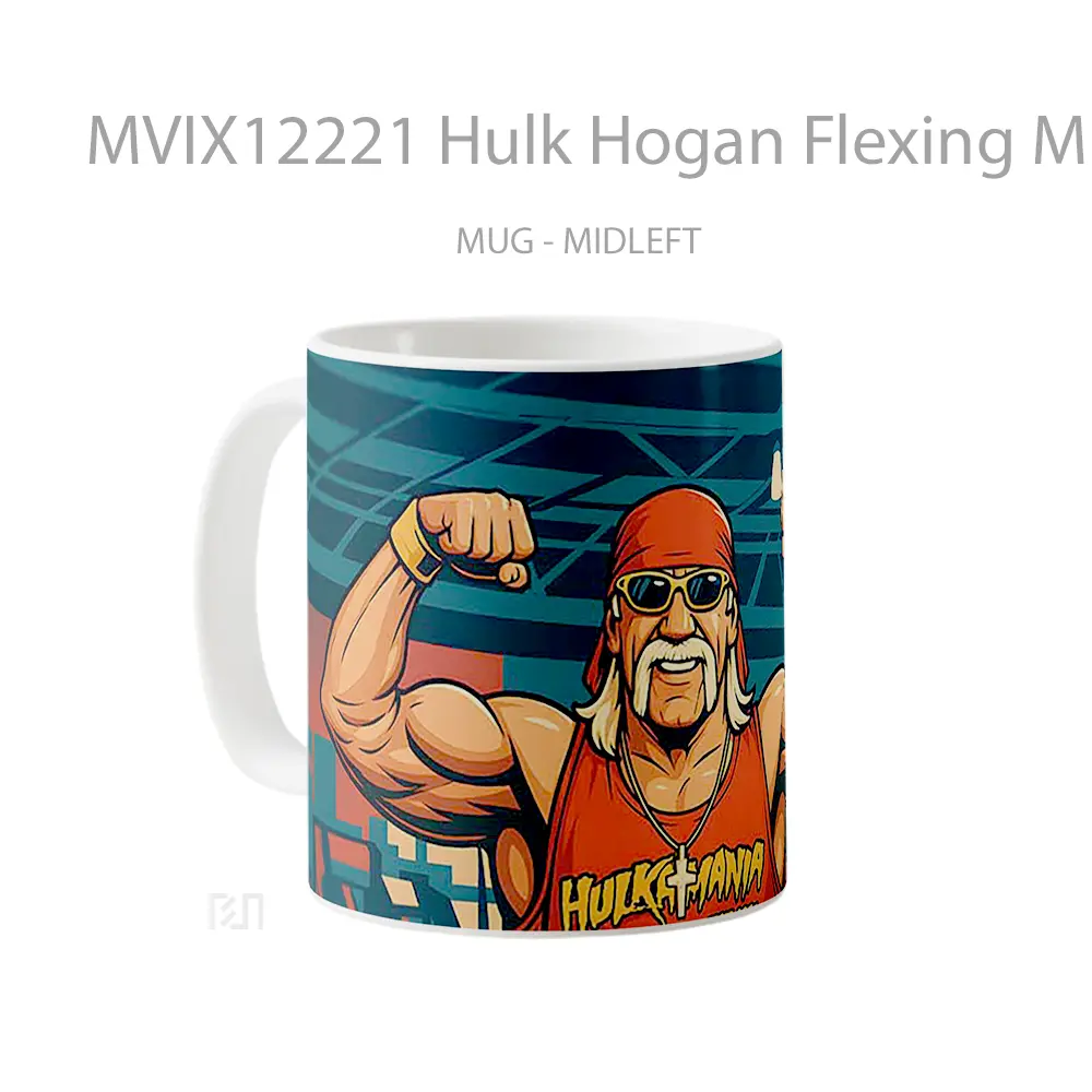 Mug Hulk Hogan Flexing Muscles Hadiah Lucu dan Menarik - All-side / Desain