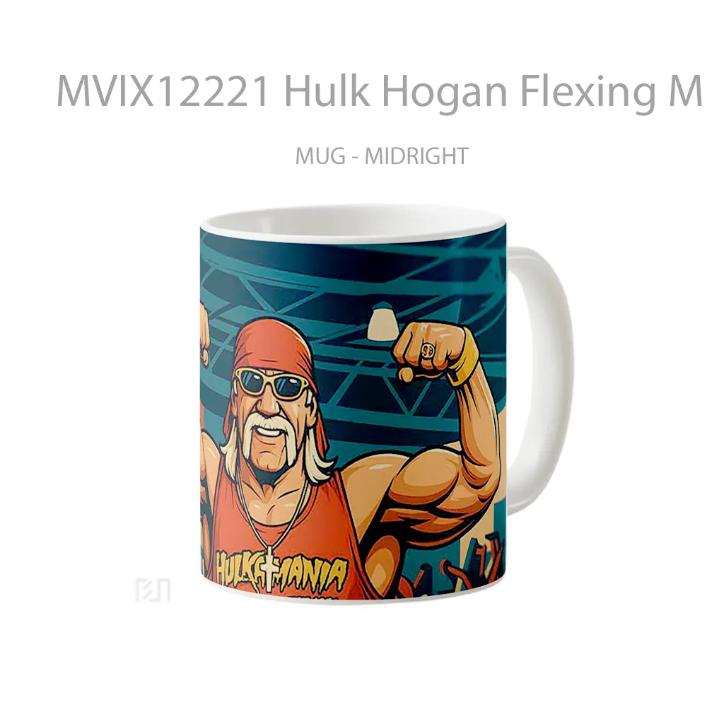 Mug Hulk Hogan Flexing Muscles Hadiah Lucu dan Menarik - All-side / Desain