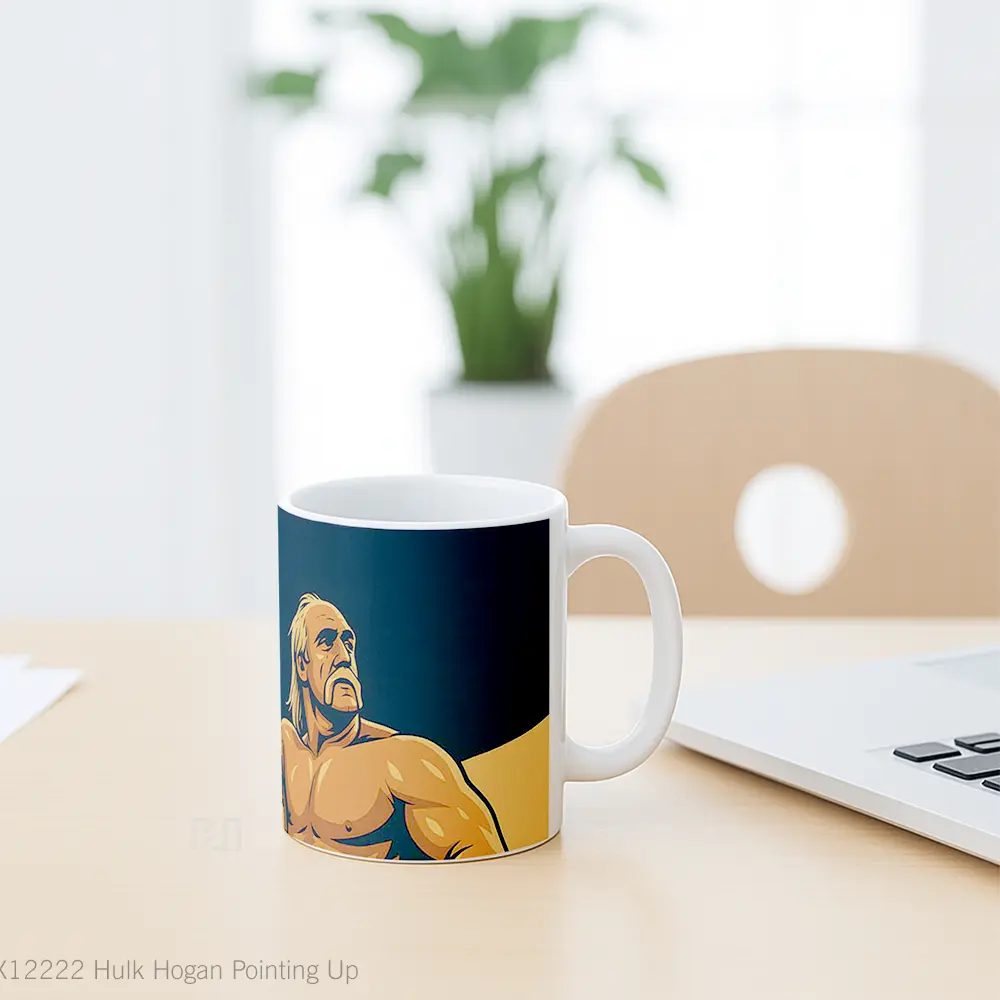 Mug Hulk Hogan Pointing Up Gelas Keramik Desain Unik - All-side / Desain
