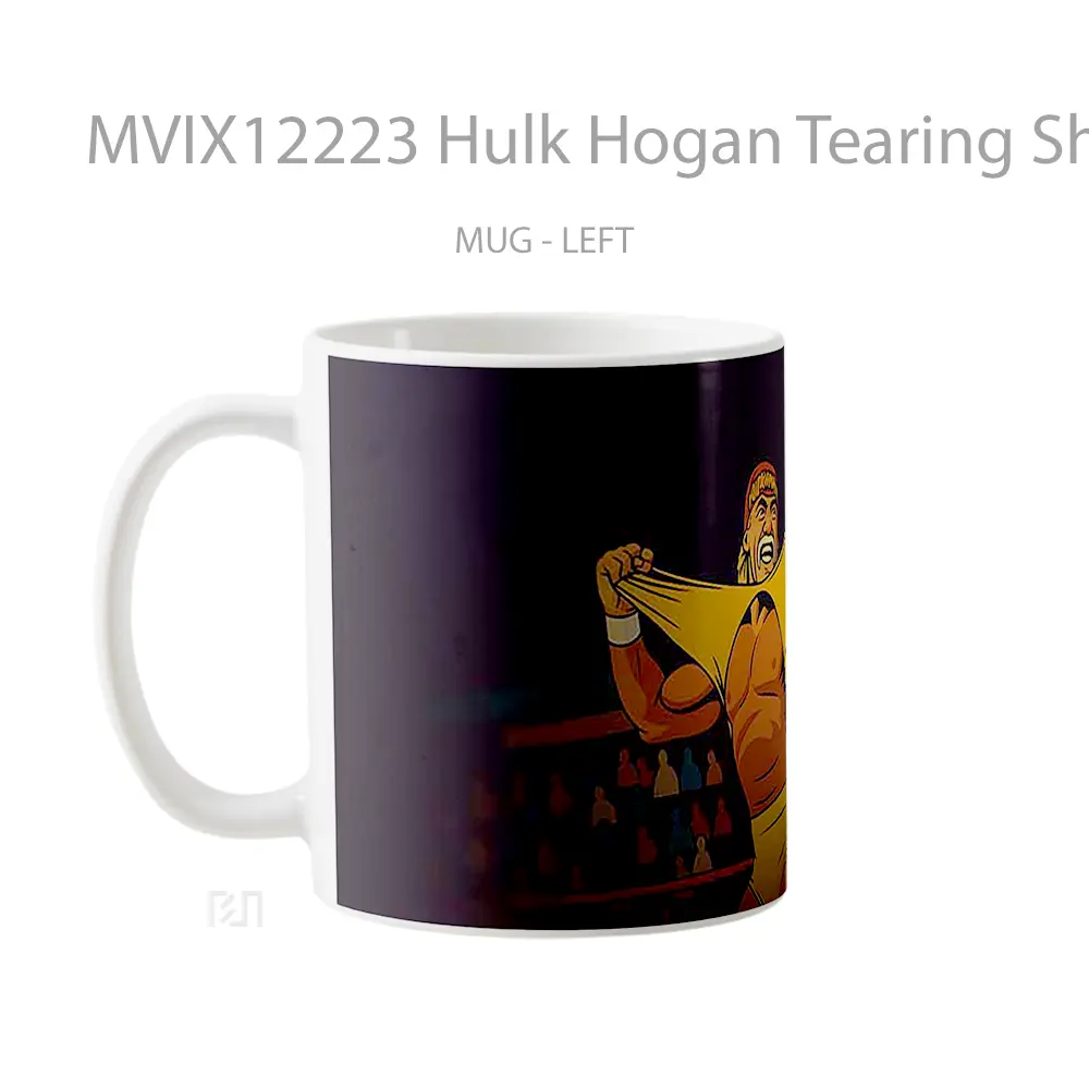 Mug Hulk Hogan Tearing Shirt Hadiah Lucu dan Menarik - All-side / Desain