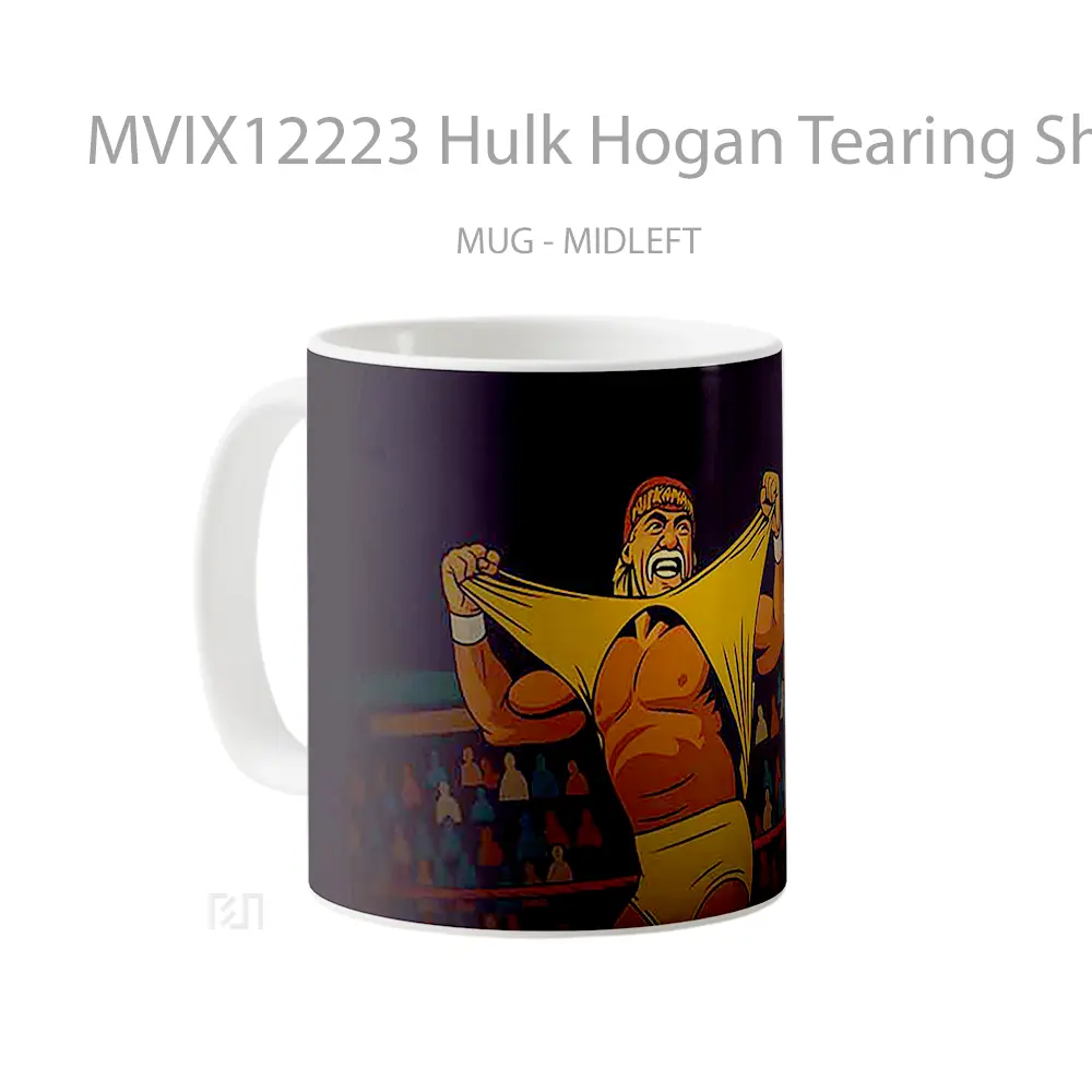 Mug Hulk Hogan Tearing Shirt Hadiah Lucu dan Menarik - All-side / Desain
