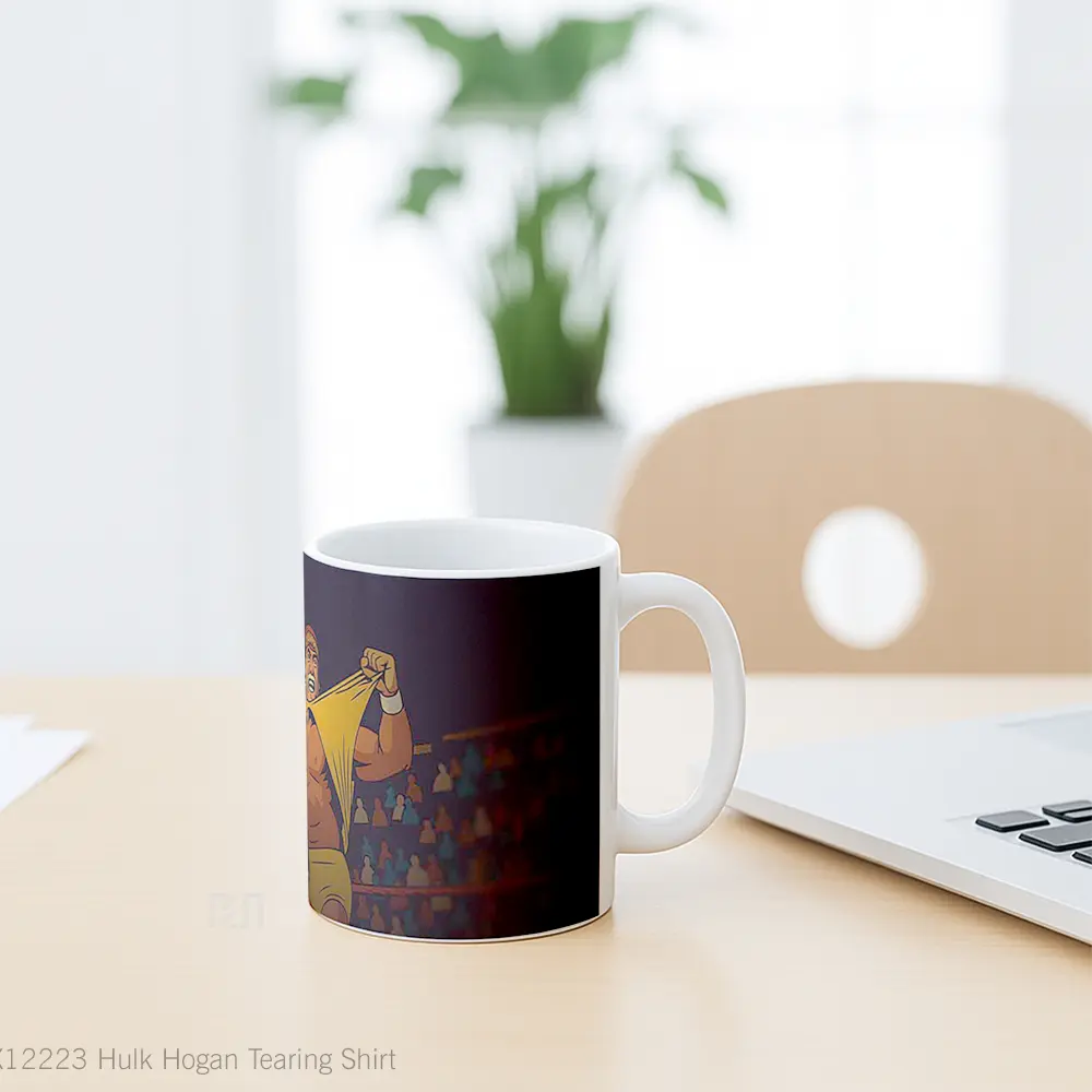 Mug Hulk Hogan Tearing Shirt Hadiah Lucu dan Menarik - All-side / Desain