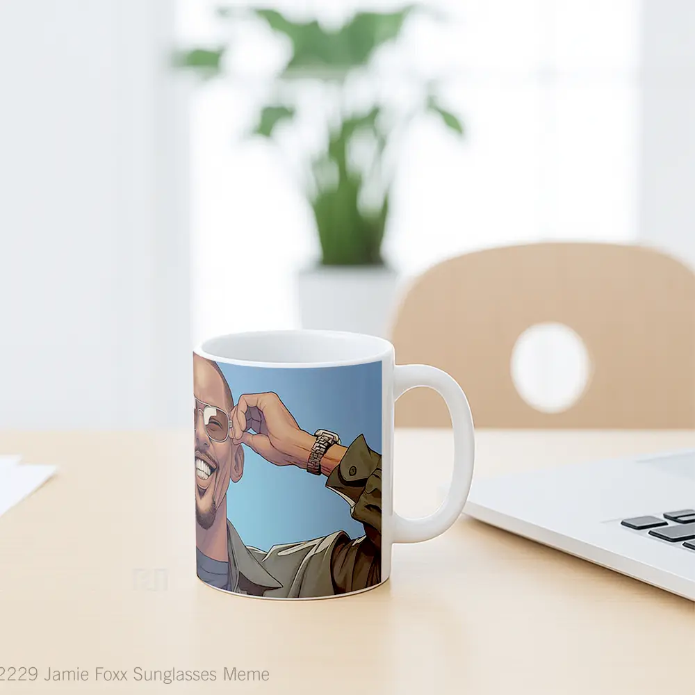 Mug Jamie Foxx Sunglasses Meme Mug Aesthetic Koleksi Spesial - All-side / Desain