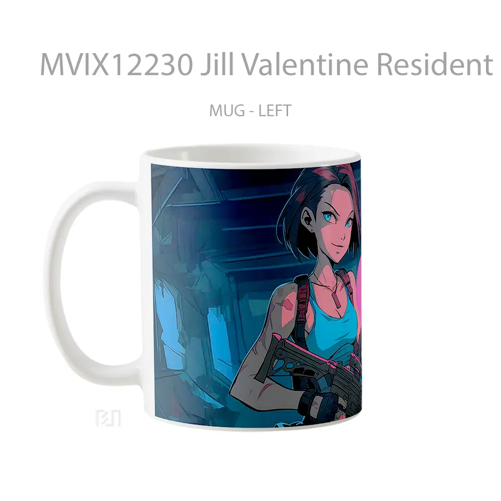 Mug Jill Valentine Resident Evil Heart Hadiah Lucu dan Menarik - All-side / Desain