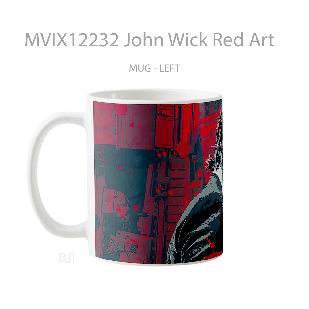 Mug John Wick Red Art Mug Aesthetic Koleksi Spesial - All-side / Desain