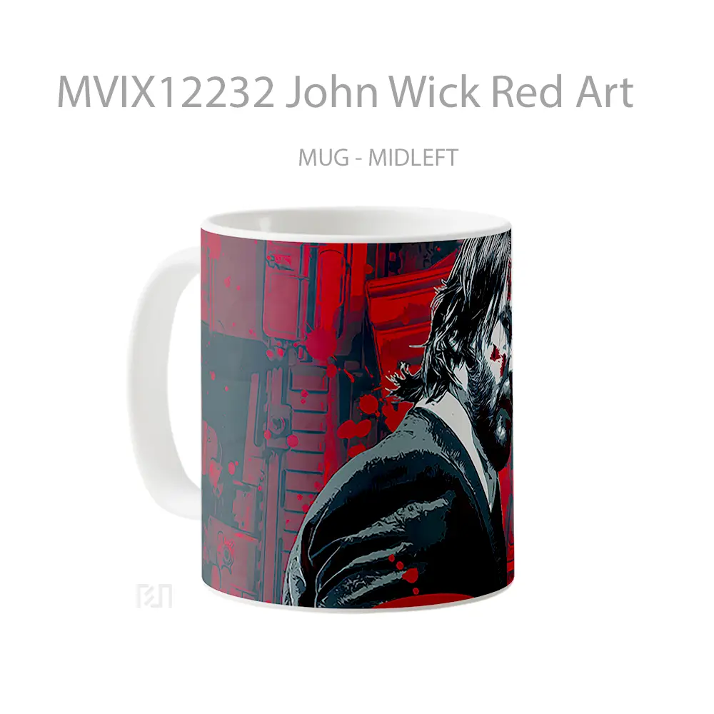 Mug John Wick Red Art Mug Aesthetic Koleksi Spesial - All-side / Desain