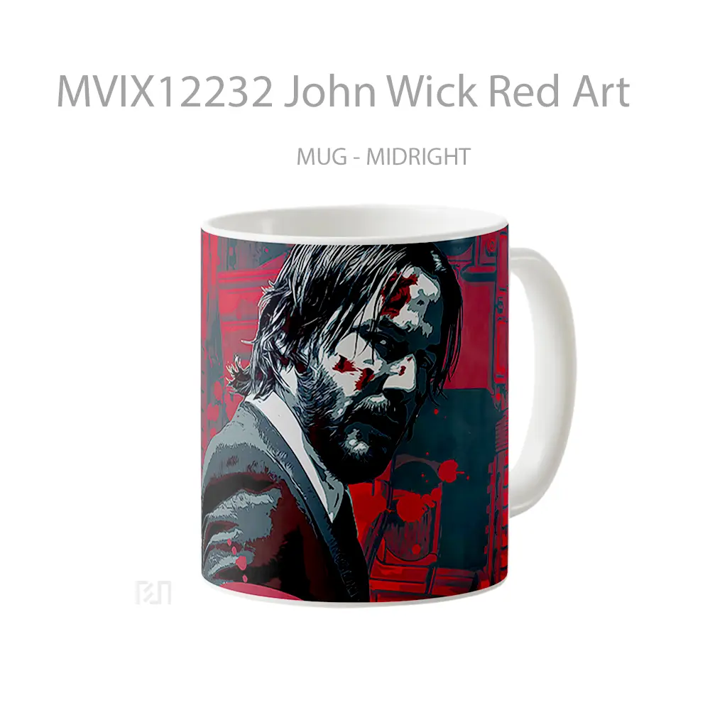Mug John Wick Red Art Mug Aesthetic Koleksi Spesial - All-side / Desain