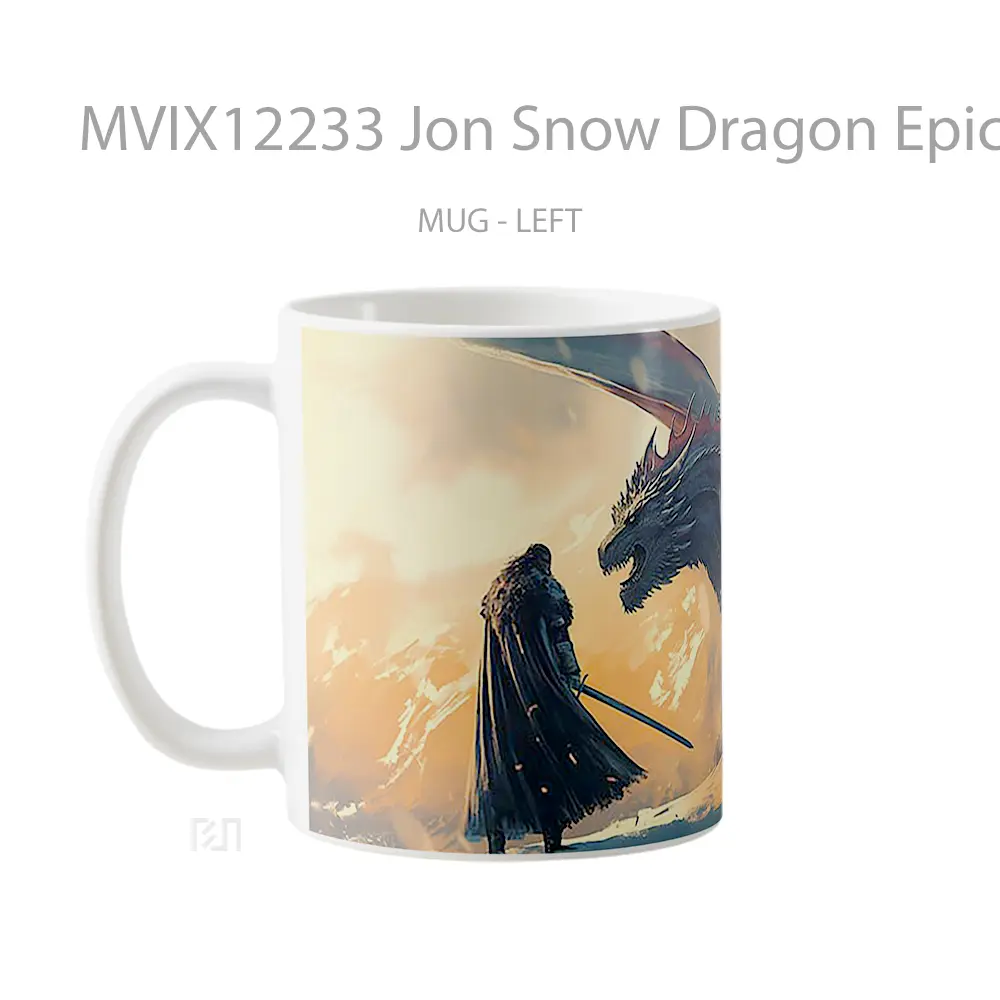 Mug Jon Snow Dragon Epic Battle Game Of Thrones Gelas Keramik Koleksi Anime - All-side / Desain