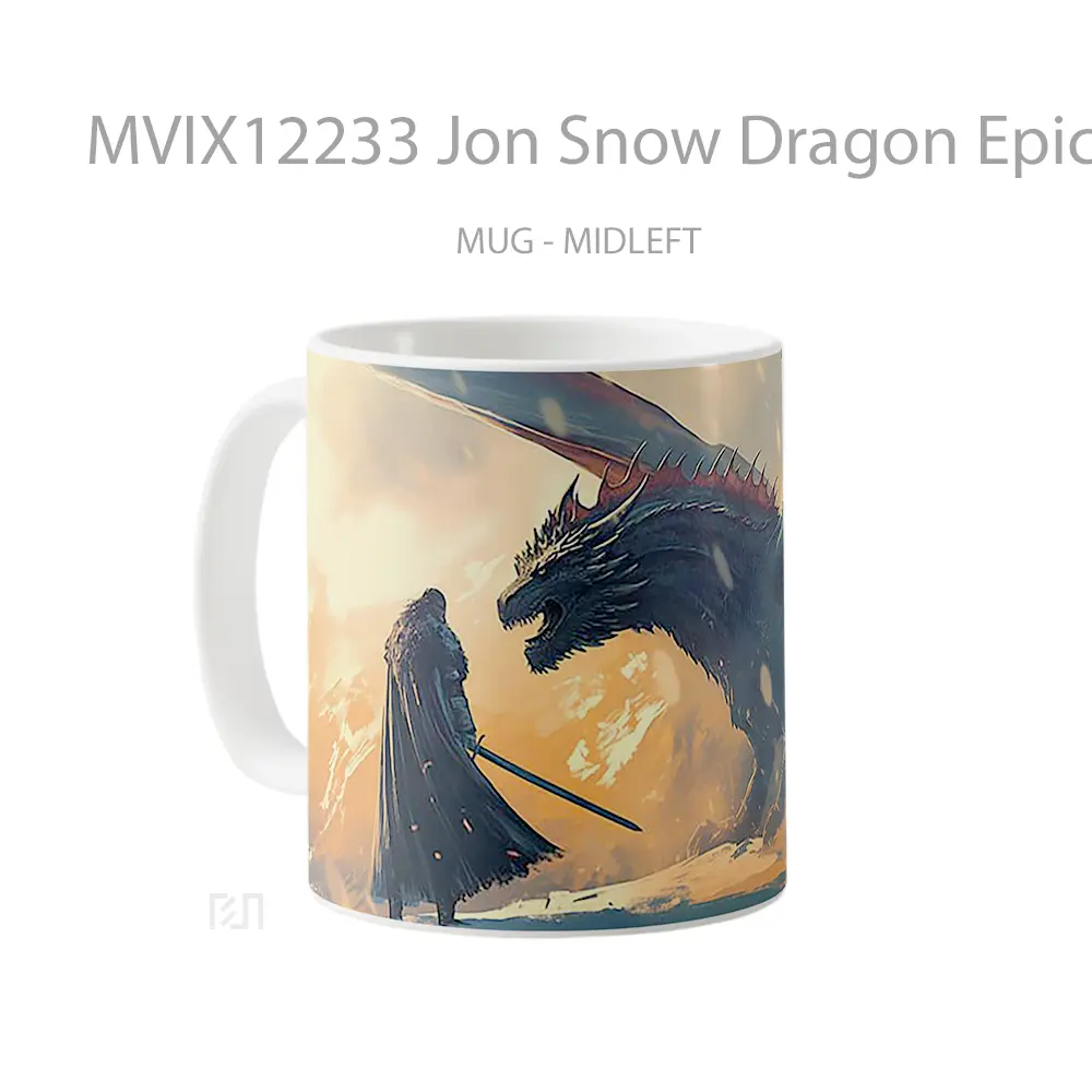 Mug Jon Snow Dragon Epic Battle Game Of Thrones Gelas Keramik Koleksi Anime - All-side / Desain