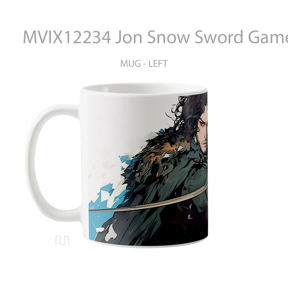 Mug Jon Snow Sword Game Of Thrones Hadiah Unik Pecinta Game - All-side / Desain