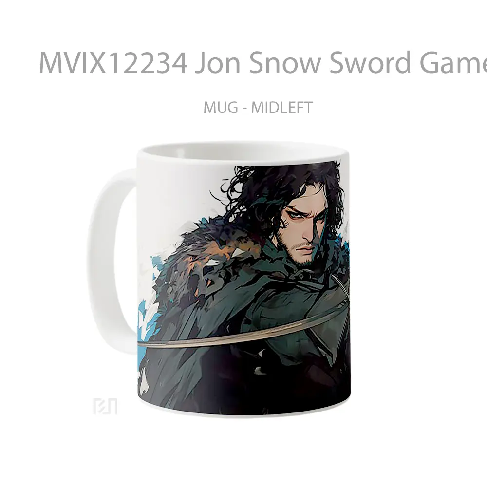 Mug Jon Snow Sword Game Of Thrones Hadiah Unik Pecinta Game - All-side / Desain