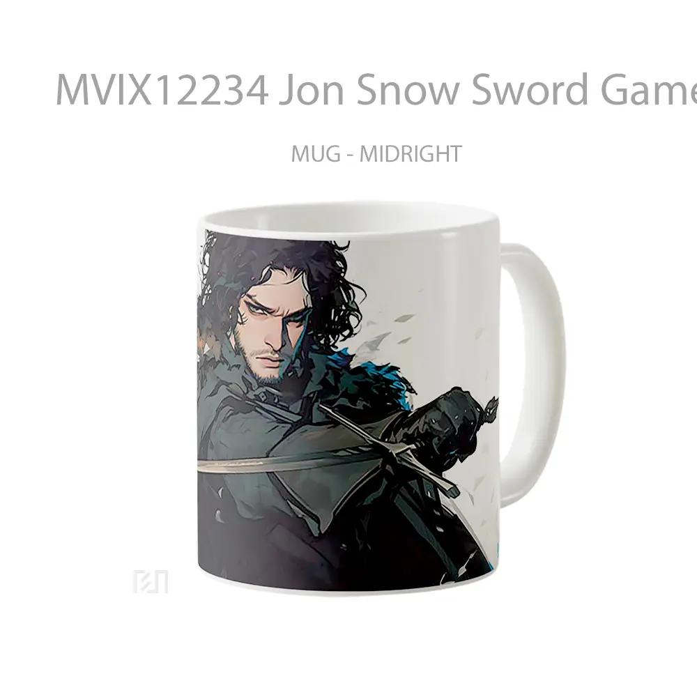 Mug Jon Snow Sword Game Of Thrones Hadiah Unik Pecinta Game - All-side / Desain