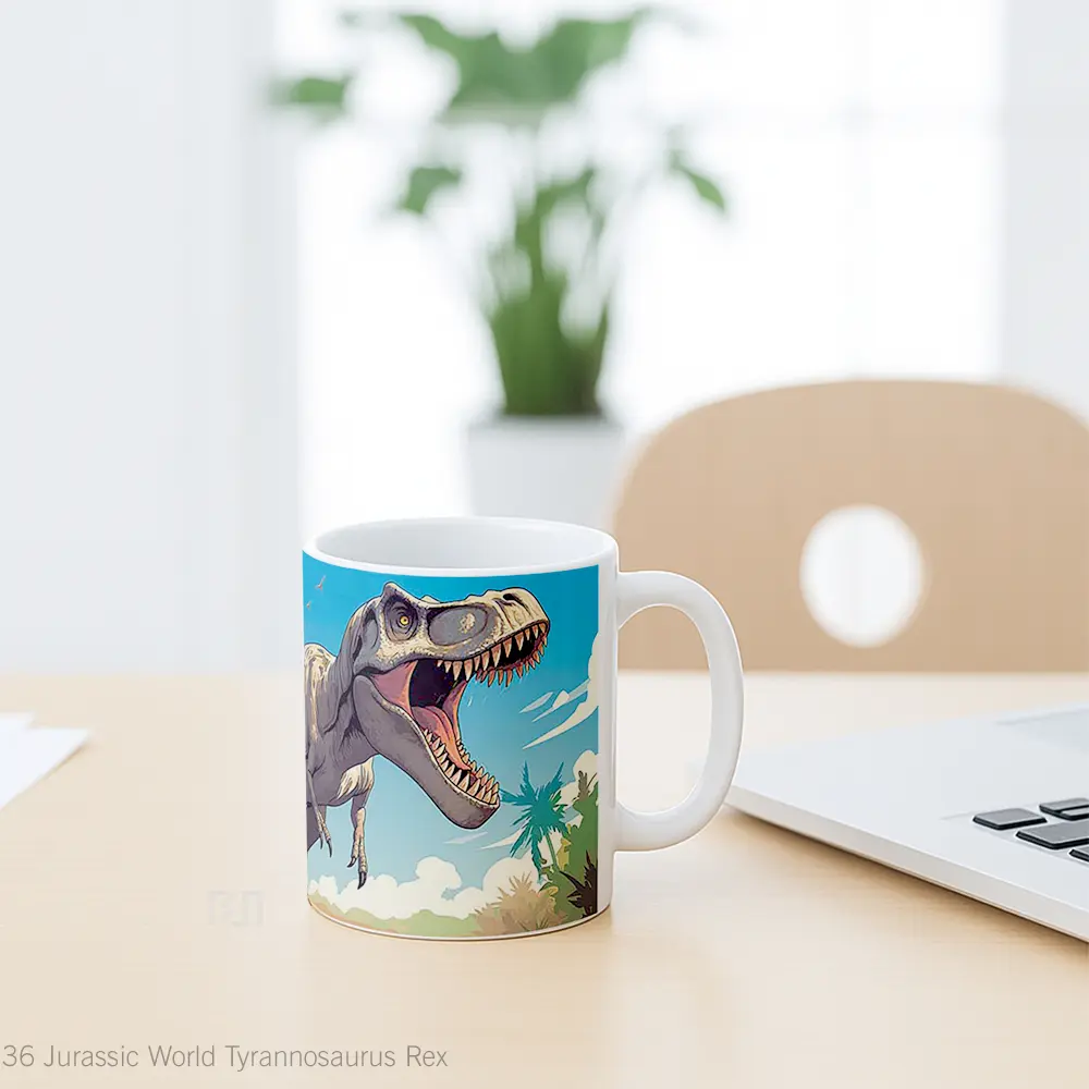 Mug Jurassic World Tyrannosaurus Rex Koleksi Mug Limited Edition - All-side / Desain