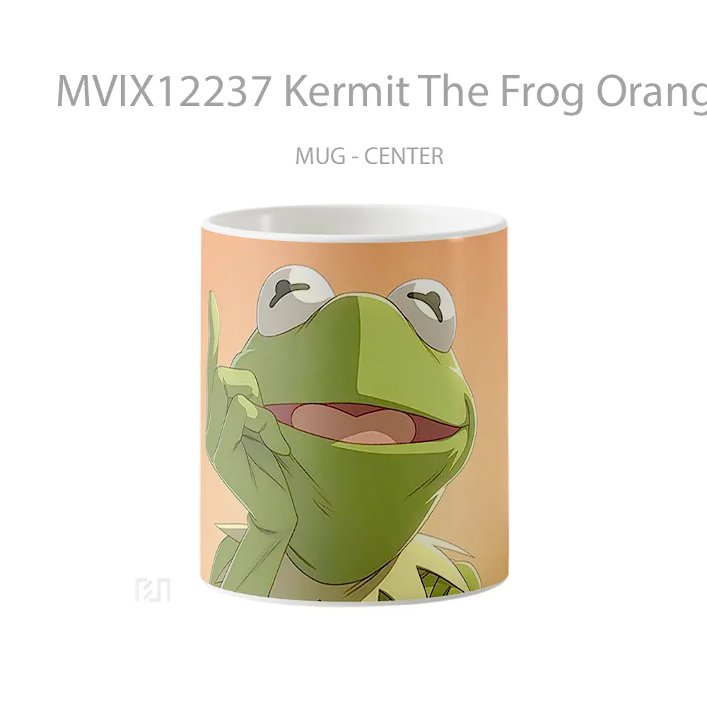 Mug Kermit The Frog Orange Gelas Keramik Desain Unik