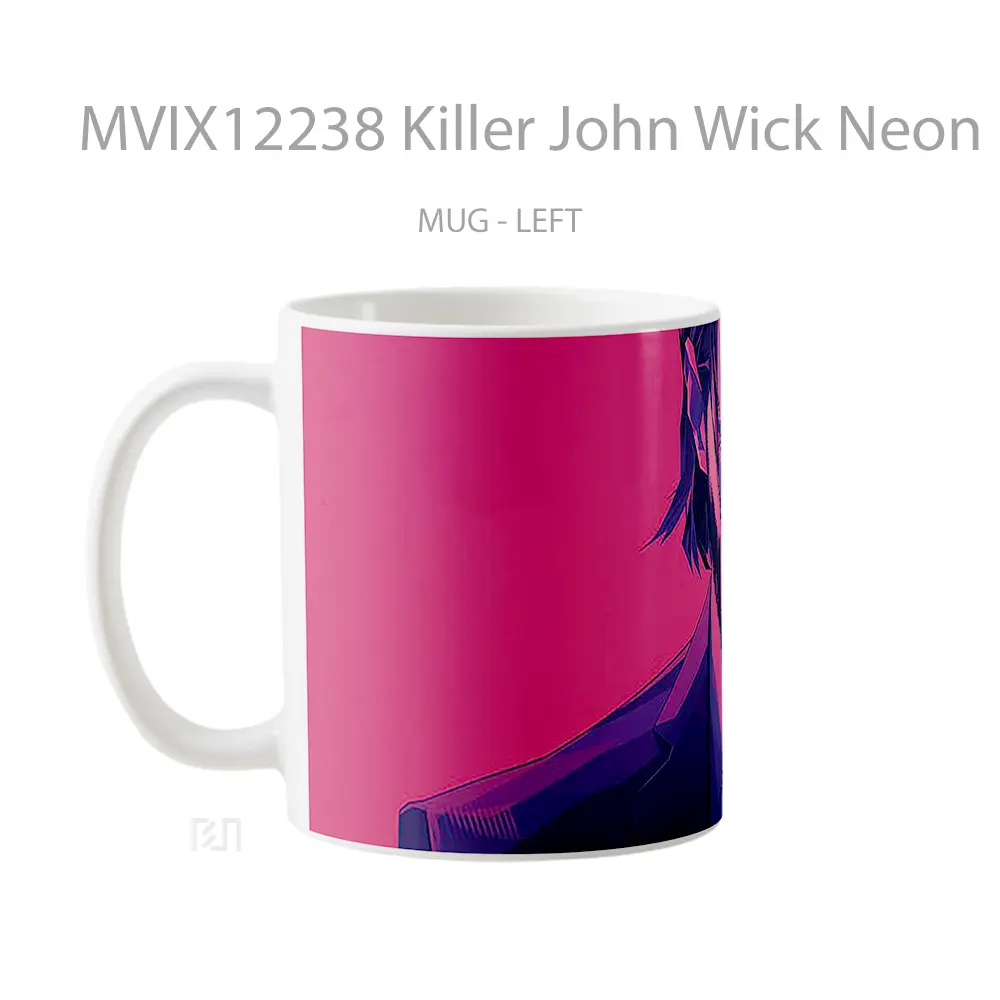 Mug Killer John Wick Neon Hadiah Lucu dan Menarik - All-side / Desain