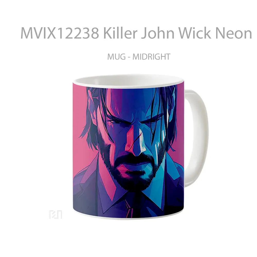 Mug Killer John Wick Neon Hadiah Lucu dan Menarik - All-side / Desain