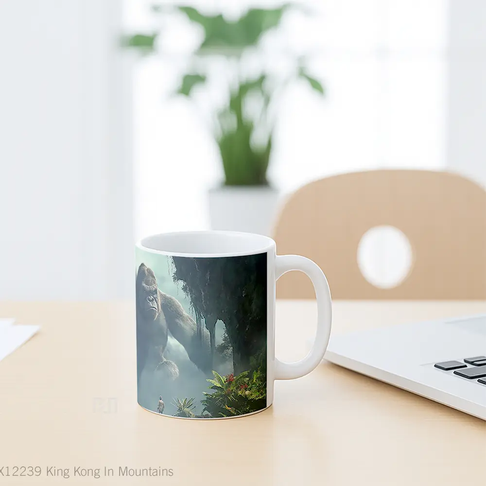 Mug King Kong In Mountains Hadiah Lucu dan Menarik - All-side / Desain