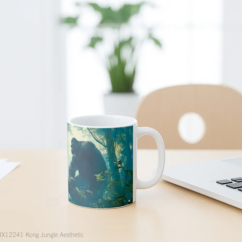 Mug Kong Jungle Aesthetic Hadiah Lucu dan Menarik - All-side / Desain