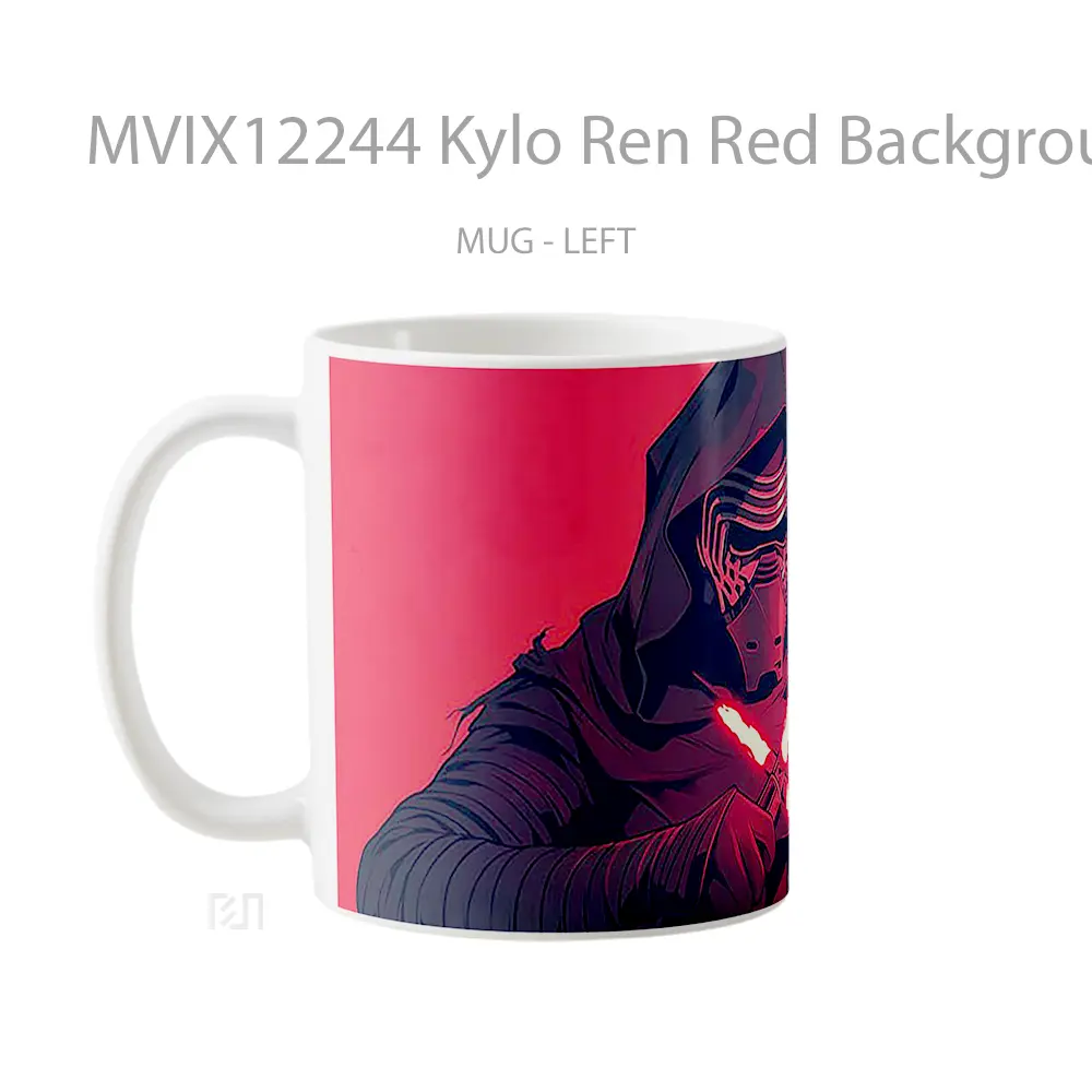 Mug Kylo Ren Red Background Star Wars Gelas Keramik Desain Unik - All-side / Desain
