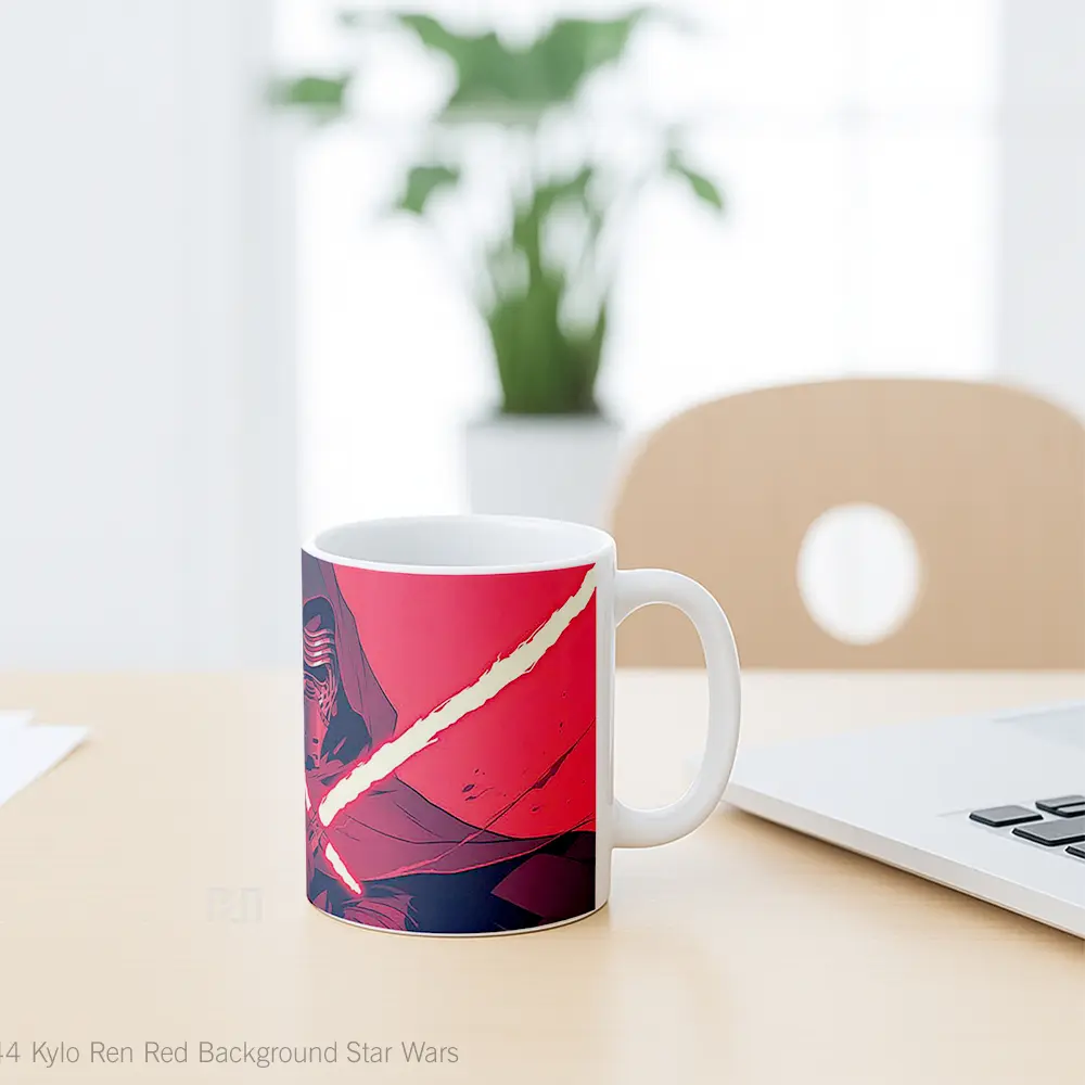 Mug Kylo Ren Red Background Star Wars Gelas Keramik Desain Unik - All-side / Desain