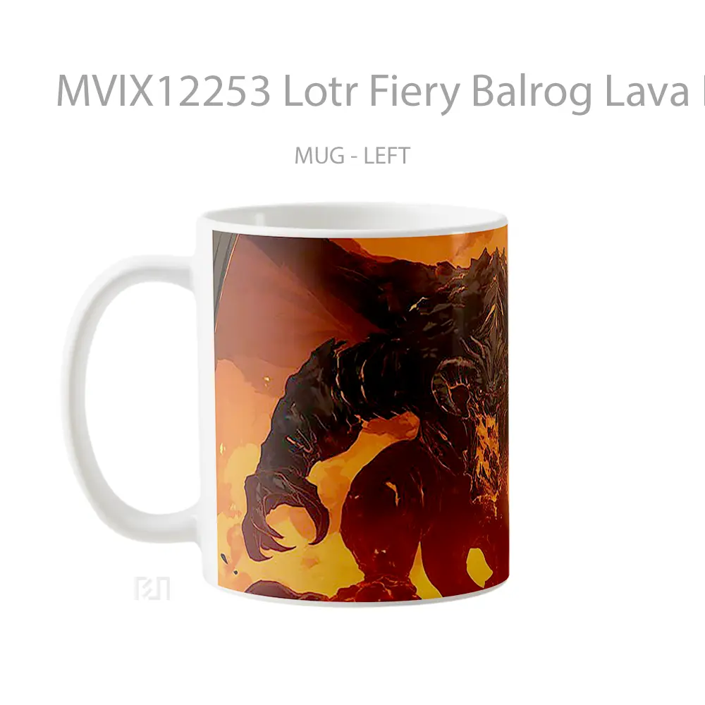 Mug Lotr Fiery Balrog Lava Breath Hadiah Lucu dan Menarik - All-side / Desain