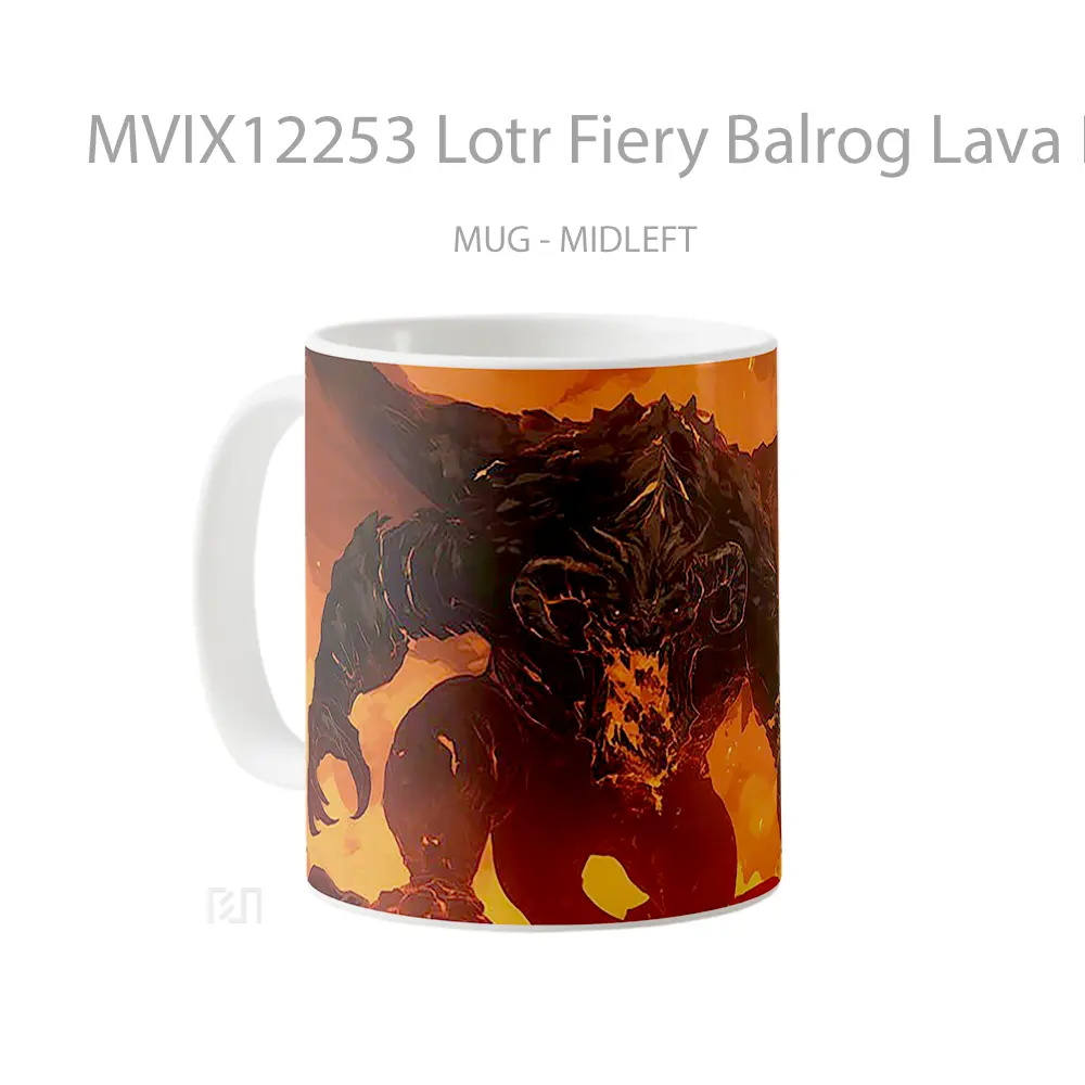Mug Lotr Fiery Balrog Lava Breath Hadiah Lucu dan Menarik - All-side / Desain