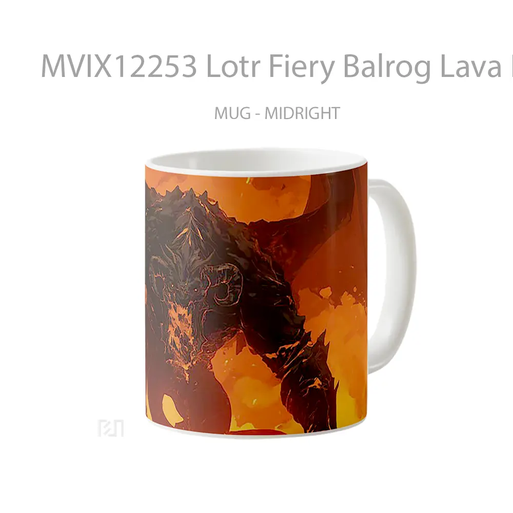 Mug Lotr Fiery Balrog Lava Breath Hadiah Lucu dan Menarik - All-side / Desain