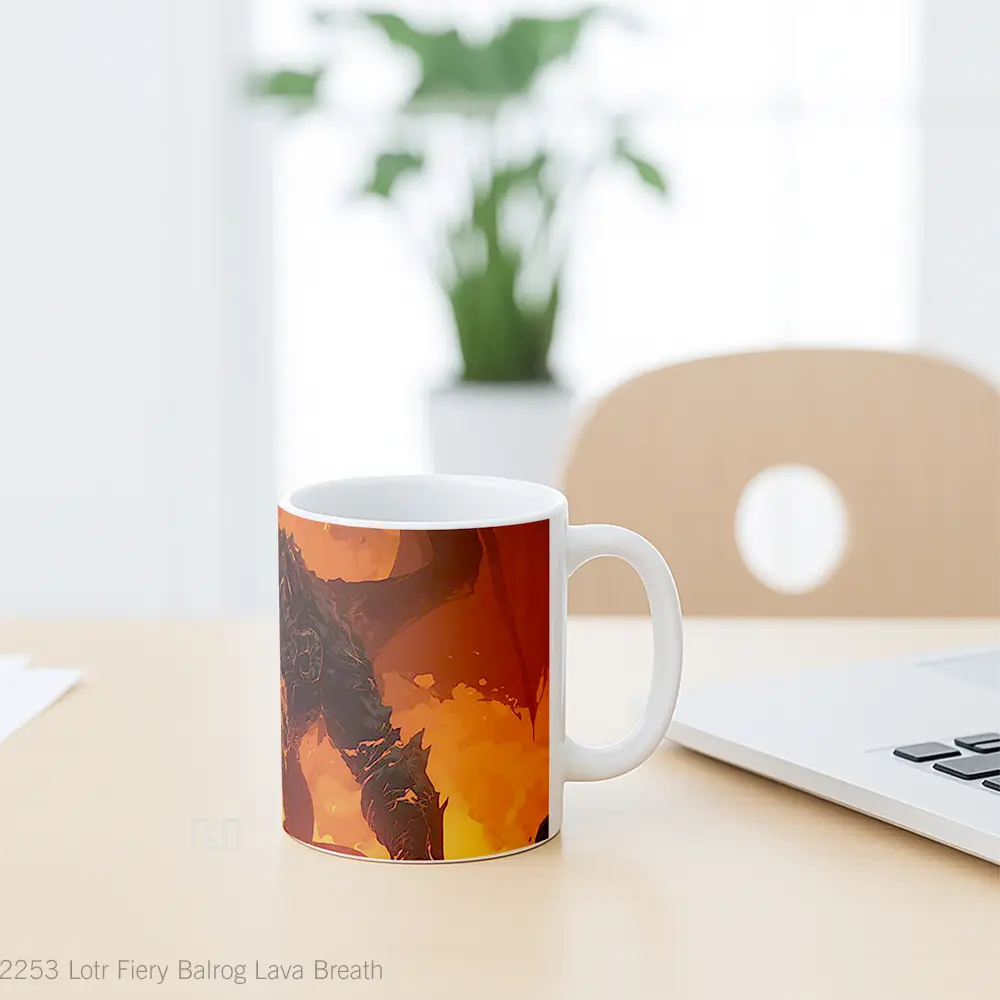 Mug Lotr Fiery Balrog Lava Breath Hadiah Lucu dan Menarik - All-side / Desain