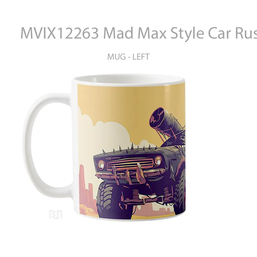 Mug Mad Max Style Car Rusty Monster Hadiah Lucu dan Menarik - All-side / Desain