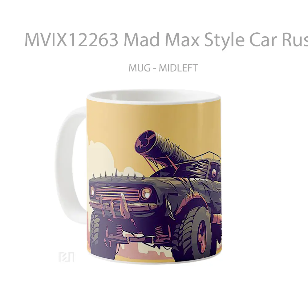 Mug Mad Max Style Car Rusty Monster Hadiah Lucu dan Menarik - All-side / Desain