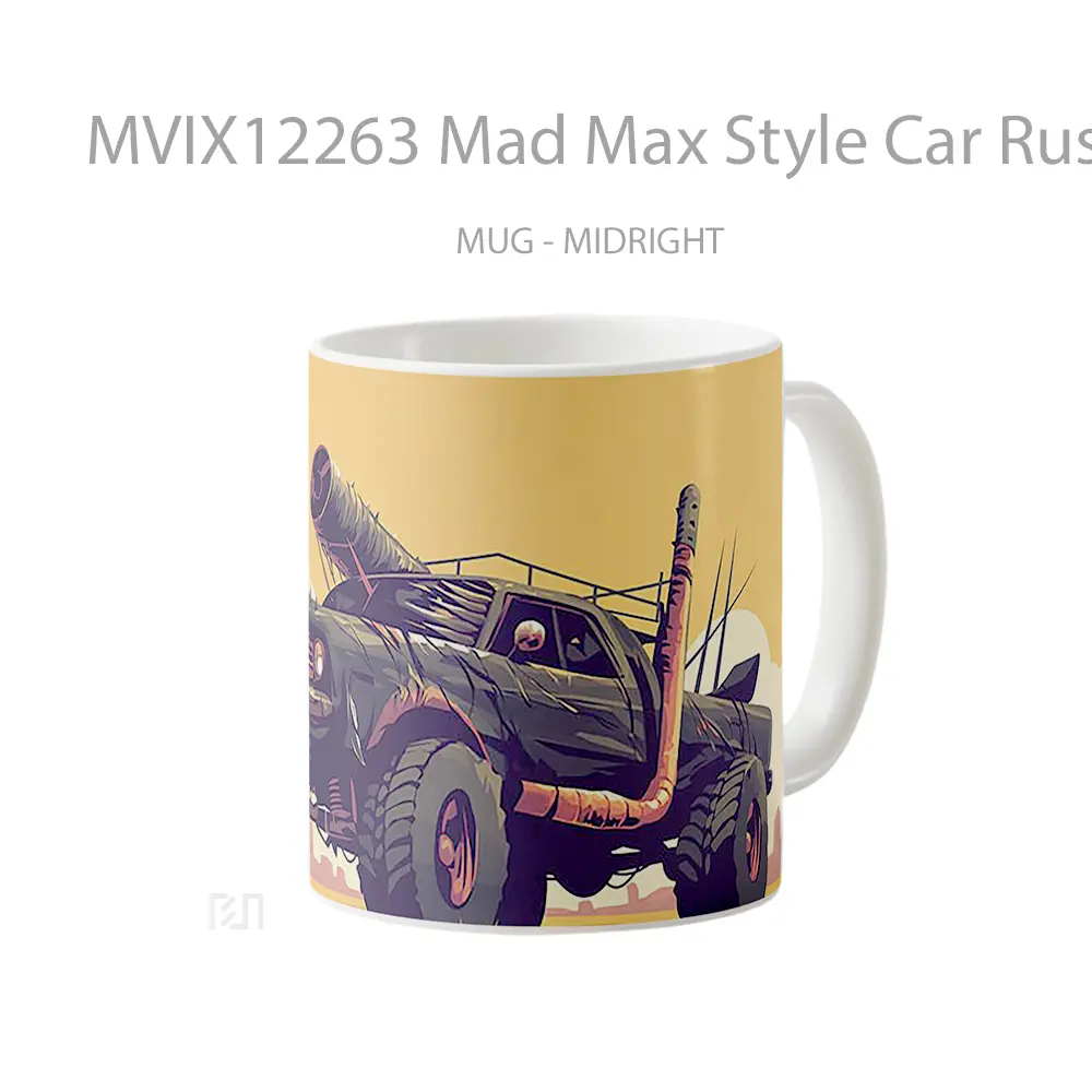 Mug Mad Max Style Car Rusty Monster Hadiah Lucu dan Menarik - All-side / Desain