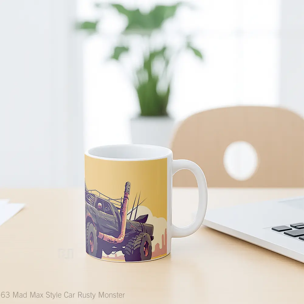 Mug Mad Max Style Car Rusty Monster Hadiah Lucu dan Menarik - All-side / Desain