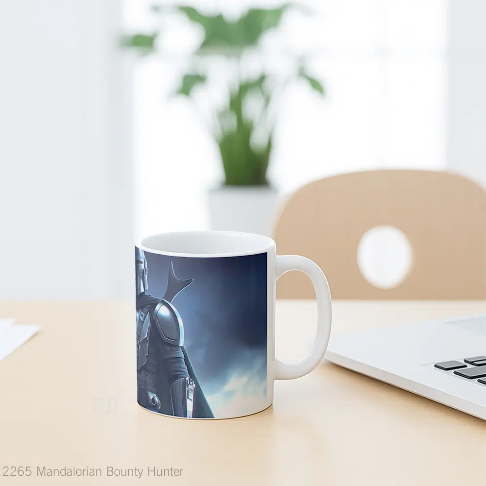 Mug Mandalorian Bounty Hunter Mug Aesthetic Koleksi Spesial - All-side / Desain