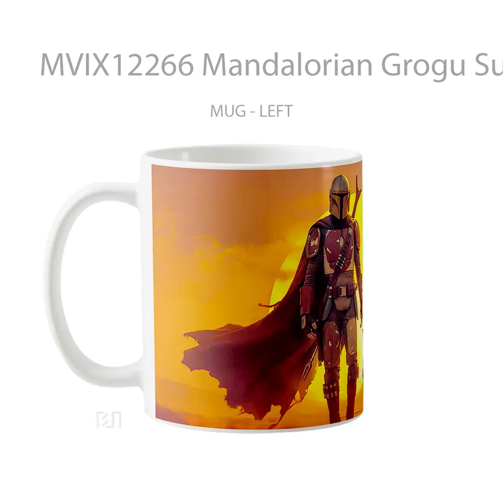 Mug Mandalorian Grogu Sunset Hadiah Lucu dan Menarik - All-side / Desain