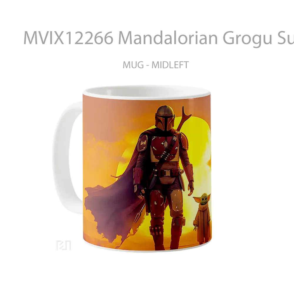 Mug Mandalorian Grogu Sunset Hadiah Lucu dan Menarik - All-side / Desain