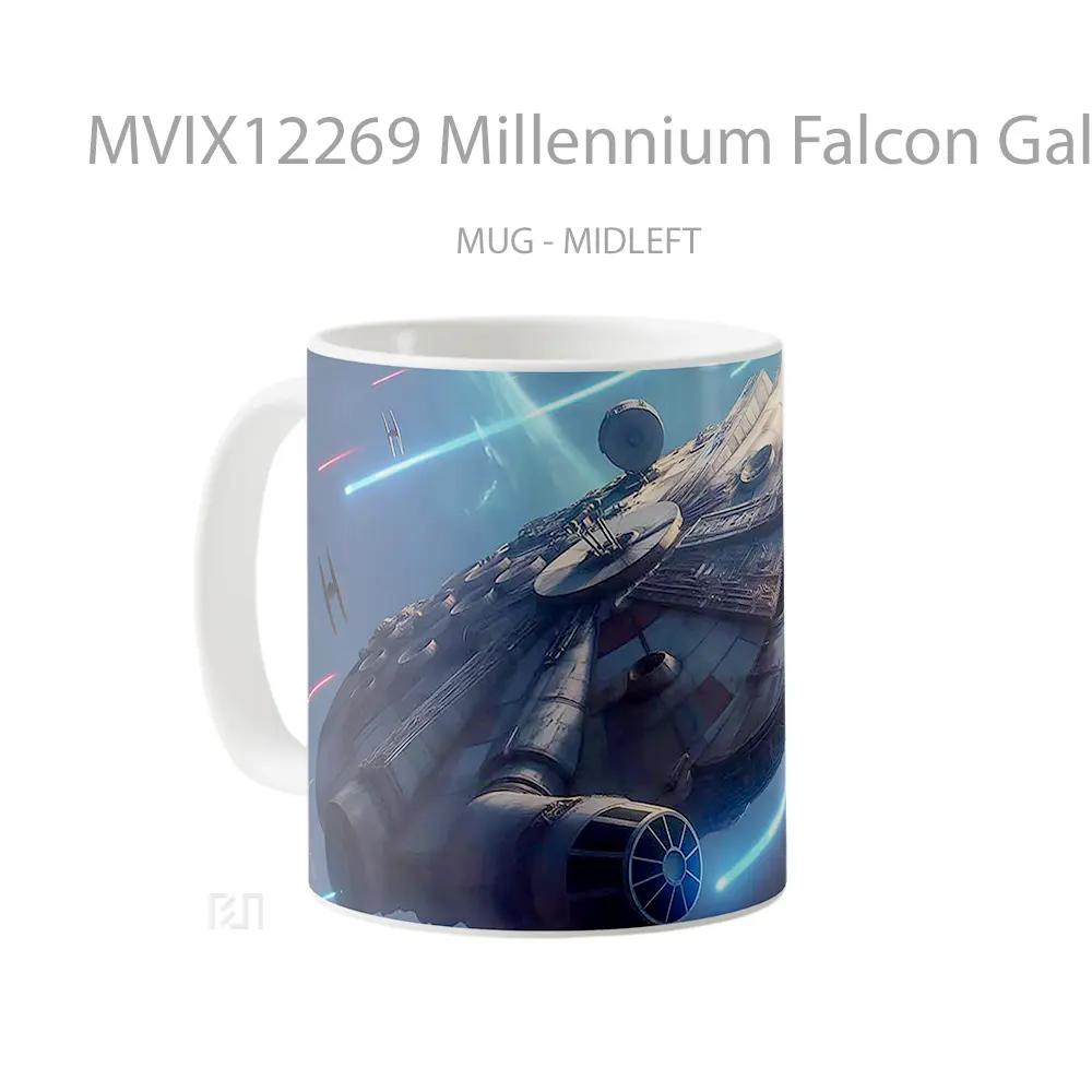 Mug Millennium Falcon Galactic Battle Mug Aesthetic Koleksi Spesial - All-side / Desain