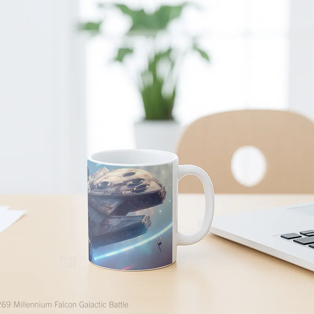 Mug Millennium Falcon Galactic Battle Mug Aesthetic Koleksi Spesial - All-side / Desain