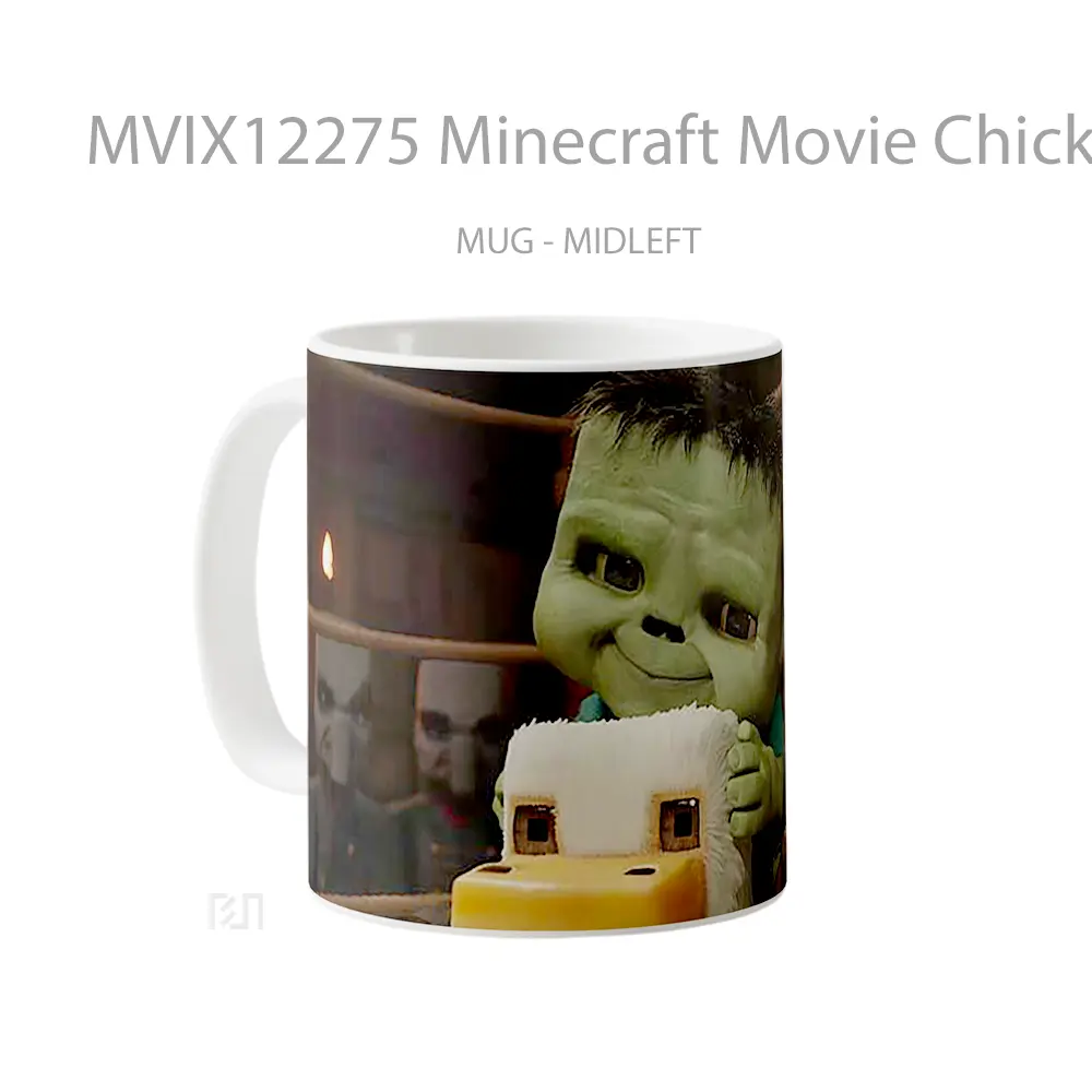 Mug Minecraft Movie Chicken Jockey Funny Scene Gelas Keramik Koleksi Gaming - All-side / Desain