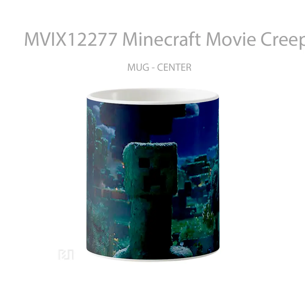 Mug Minecraft Movie Creeper Night Forest Scene Gelas Keramik Koleksi Gaming