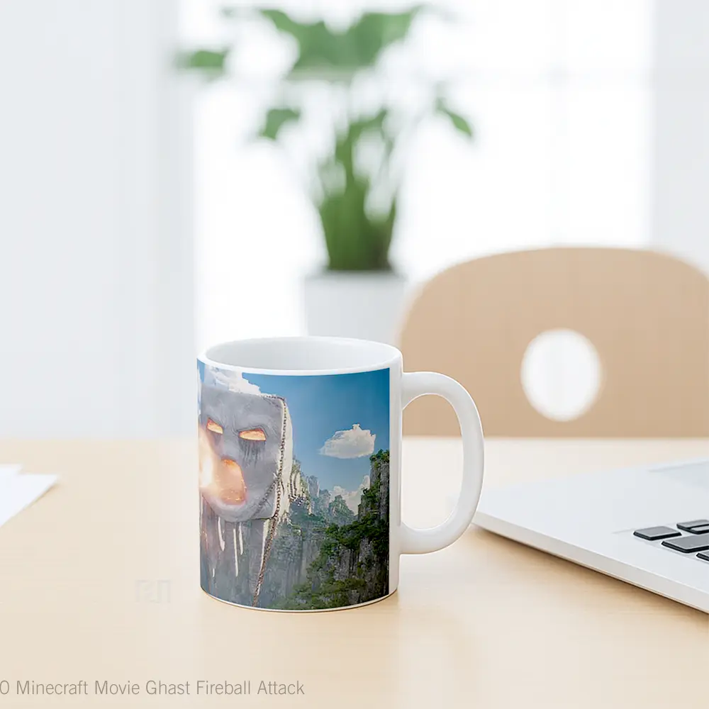 Mug Minecraft Movie Ghast Fireball Attack Mug Anime Populer Koleksi Spesial - All-side / Desain