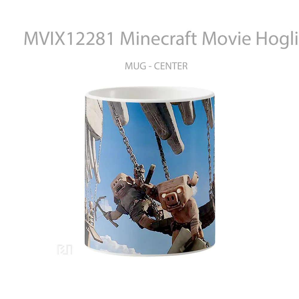 Mug Minecraft Movie Hoglins Riding Ghasts Gelas Keramik Koleksi Gaming